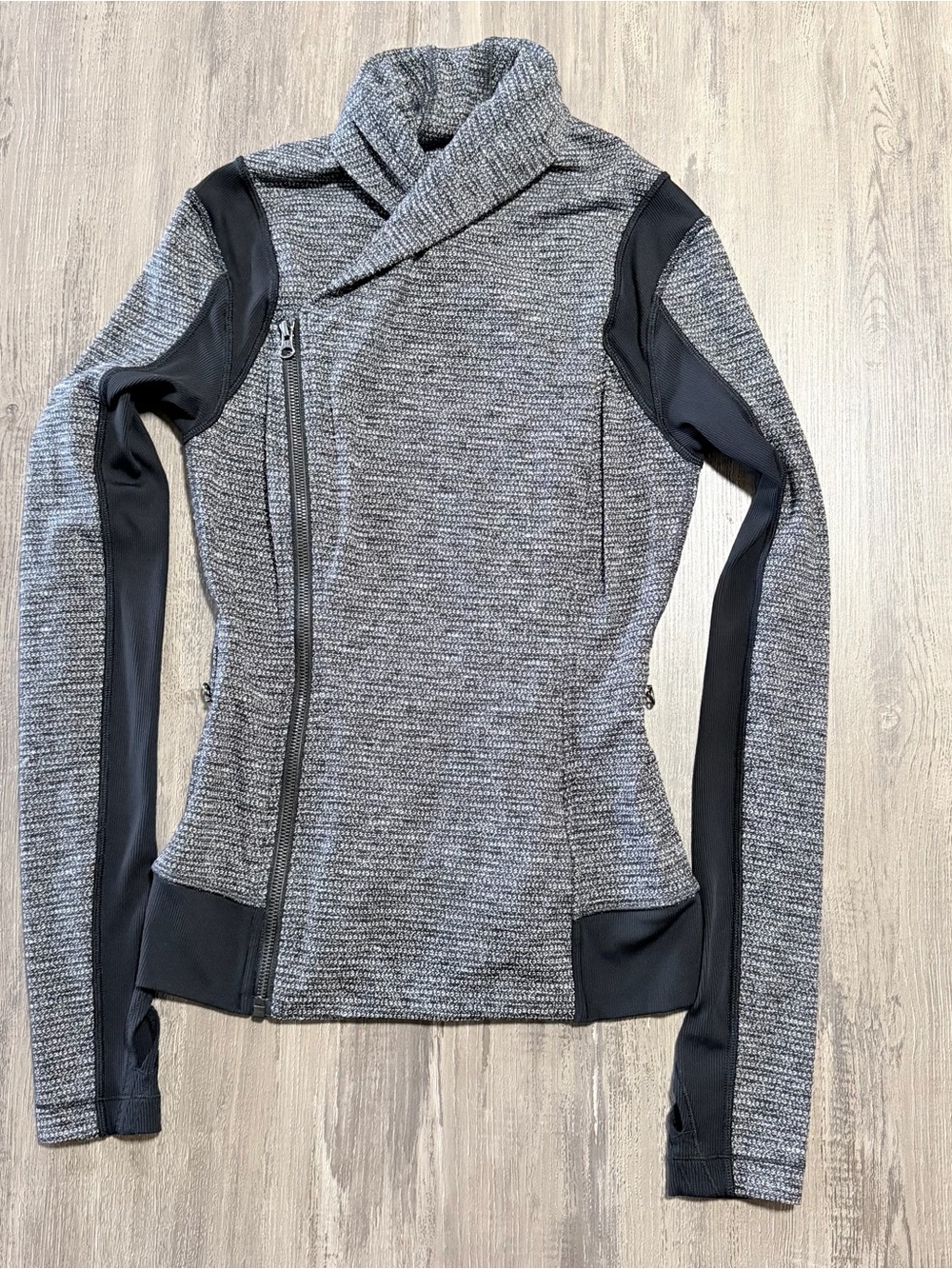 Lululemon Women Heathered Track Jacket Full Zip Zip-Pockets Thumbholes Size 4
